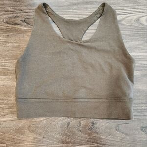 LAST CHANCE Boody Motivate Longline Sports Bra - Olive Green - Size M